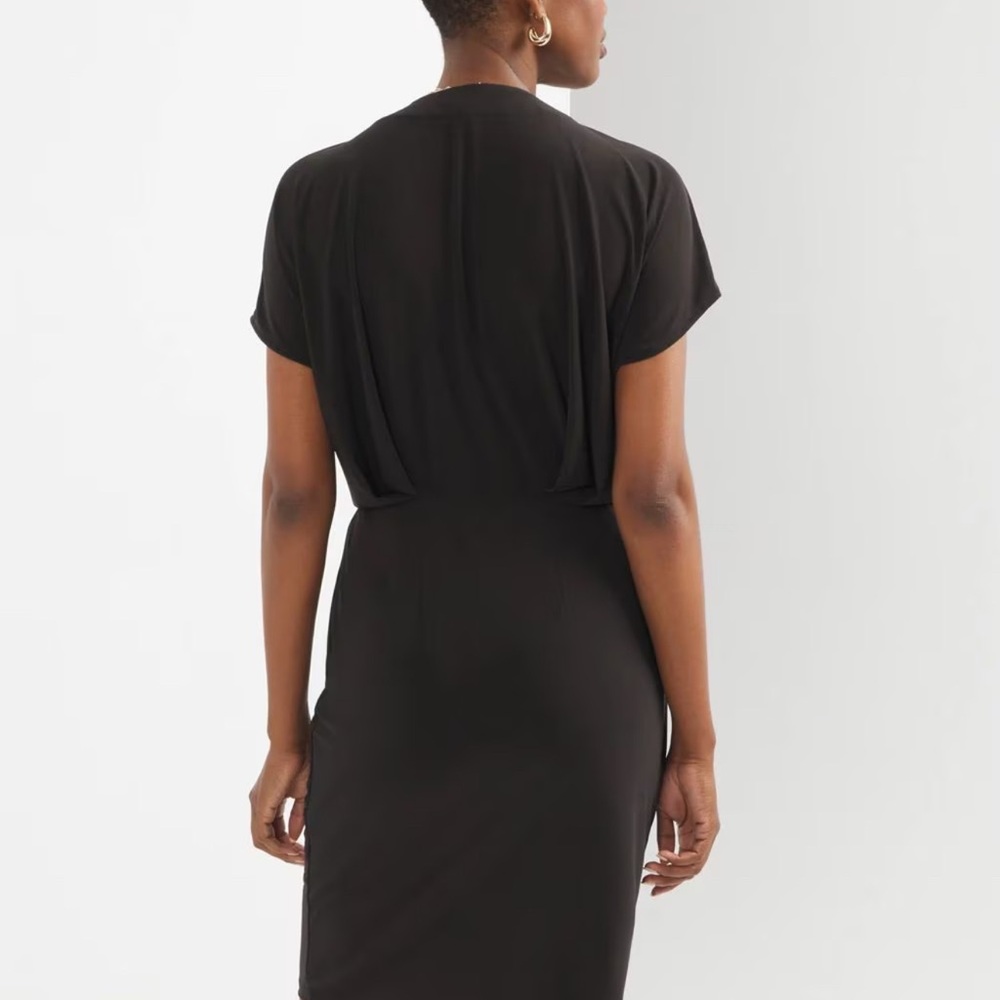 White House Black Market Matte-Jersey Twist Front Dress NWT Size Medium - Picture 3 of 8